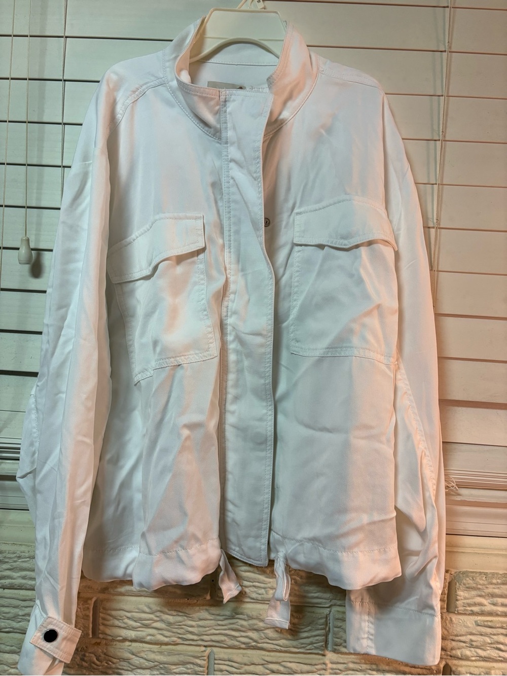 LOFT White Utility Jacket with Front Flap Pockets